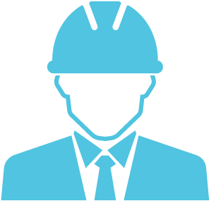 icon male wearing hardhat and wearing a suit